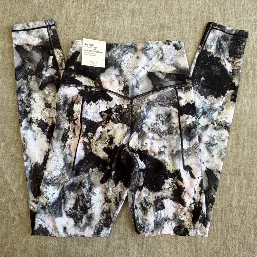 CALIA Inspire High Rise 7/8 Legging Womens XS Marble Print Gym Yoga Workout NWT